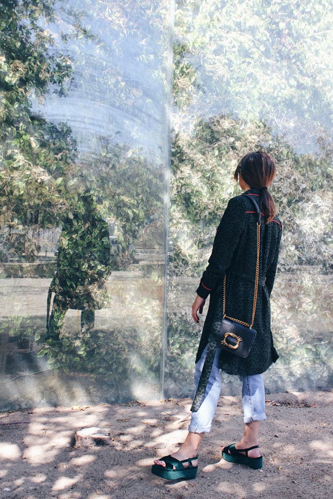 look completo-camisola animal print verde+plataformas