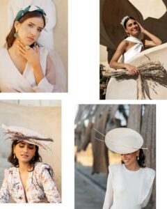 Colección Manzanilla, complementos, pamelas, tocados y pendientes realizados en nuestro taller